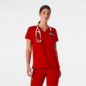 Figs Casma Three-Pocket Scrub Top™ | 3XL | Winning Red